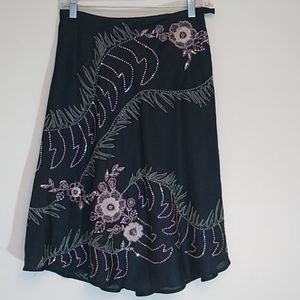 Embroidered and beaded skirt